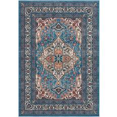 Safavieh Journey Elfrida Medallion Machine Washable Area Rug 5 5 x 7 in Blue/Ivory Blue