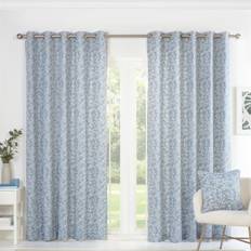 Sundour Sade Eyelet Curtains 66x54 in Blue
