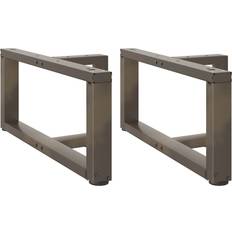 Bordsben vidaXL Soffbordsben T-formade 2 st Naturstål 70 x 25 x (30-31) cm Stål Bordsben