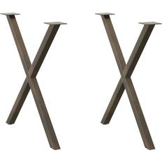 Stål Bordben vidaXL Spisebordsben X-formet 2 stk naturstål 80x(72-73) cm stål Bordben