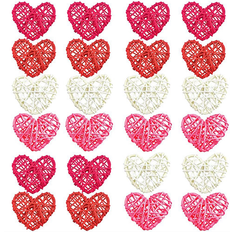Rattan Decorative Items Spactz Rattan Heart 24 Pack Valentine's Day Heart Rattan Ball Christmas Tree Ornament