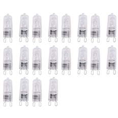 Dimmerable Halogen Lamps SEM 20 Pcs G9 Halogen Light Bulbs 60W Clear Halogen Lamps Dimmable 2800K