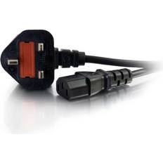 Kettle lead power cable C2G 2 Metre UK Power Cable IEC320C13 to BS 1363 6 Foot Kettle Lead Power Cord Black