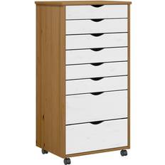 Brown - Pines Storage Cabinets vidaXL Rolling with Drawers MOSS Black 53 x 39 x 103 cm Storage Cabinet