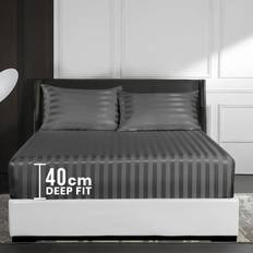 Supreme Double 40cm Extra Deep Fitted Bed Sheet Grey