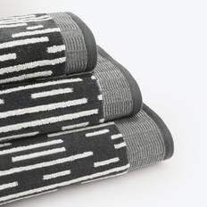 Barcode Stripe Pop Up Zero Twist Towels 100% Cotton Dark Steel