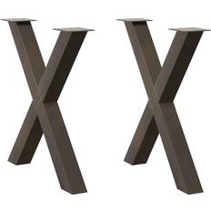 vidaXL Dining Legs X-Shaped 2 pcs Natural Steel 80x Table Leg