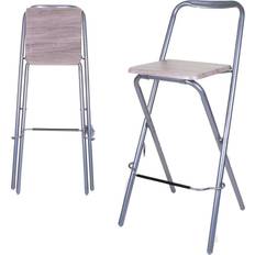 Kempsey Folding Wooden Bar Chair Breakfast Seating Stool