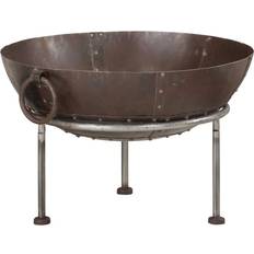 VidaXL Fire Pits & Fire Baskets vidaXL Rustic Fire Pit Iron Garden Camping Furnace Patio Heater Bowl