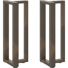 vidaXL Konsolbordsben T-formad 2 st Naturstål 38 x 25 x (72-73) cm Stål Bordsben