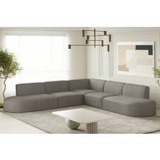 Fun-Möbel Ecksofa Designersofa PALMA in Stoff Scala Grau Seite Sofa