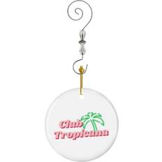 Pink Christmas Tree Ornaments Famgem Club Tropicana Quote In Pink With Green Palm 2025 Christmas Tree Ornament