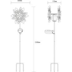 Globo LED-Solcellslampa 36578 Markspett Rostbrun Metall Glas