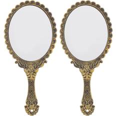 Gold Makeup Mirrors Beaupretty Vintage Handheld Mirror Portable Cosmetic Mirror - Gold