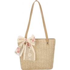 Jojomino Straw Woven Capacity Underarm Shoulder Bag - Khaki