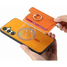 GANGXUN Case Compatible With Samsung Galaxy A24 Magnetic Ring Stand Holder Wallet Magsafe
