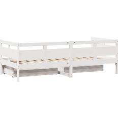 Inbyggda förvaringar Sängar vidaXL Dagbädd Med Lådor Vit 80x200 cm Massiv Furu