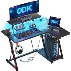 ODK L Shaped Gaming Desk with LED Lights