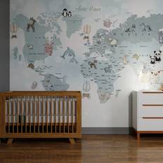 Blå Vægdekorationer Art for the Home Mural Whole Wide World Mural 126935FXST Vægdekorationer