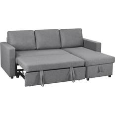 Yaheetech L-Shaped Couch Corner Sofa 3 Seater Pull Out Sofa