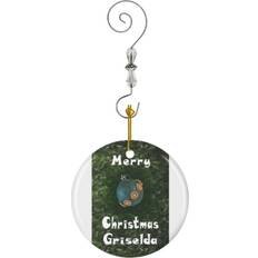 Green Christmas Tree Ornaments Famgem Merry Griselda Green Glitter Ball With Beaded Flowers Christmas Tree Ornament