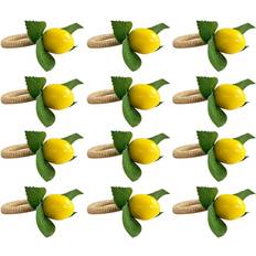 Yellow Napkin Rings Tlily 12 Pcs Simulation Lemon Plant Fruit Meal Buckle Hotel Model Room Napkin Ring