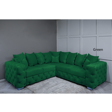 Emerald Green Velvet 5 Seater Corner