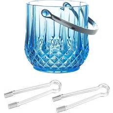 Blue Ice Buckets Maxpower Plastic with Handle Acrylic Transparent Champagne Beer Wine Ice Bucket