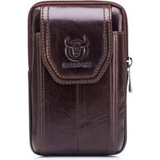 Brown - Leather Bum Bags JOYO Men Leather Belt Pouch Waist Bag Fanny Pack - Brown