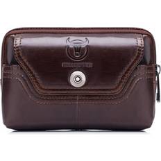 Leather Bum Bags JOYO Men Leather Belt Pouch Waist Bag Fanny Pack - Brown