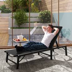 Sun Beds on sale OutSunny Folding Sun Lounger 5-Position Adjustable Sunbed Black