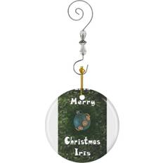 Green Christmas Tree Ornaments Famgem Merry Iris Green Glitter Ball With Beaded Flowers Christmas Tree Ornament