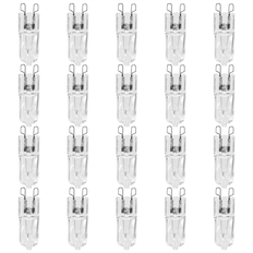 Dimmerable Halogen Lamps SEM 20 Pcs G9 Halogen Light Bulbs 25W Clear Dimmable 2800K