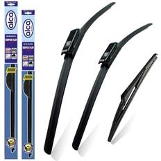 Alca Set of 3 Windscreen Wiper Blades Super Flat Front Rear 24" 16" BL 14" FJ ASF2416BL14FJ