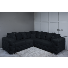 Snooze Online Black Velvet 5 Seater Corner Sofa