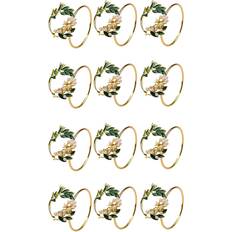 Green Napkin Rings Spactz Flower Rings Set of 12 Metal Holder Napkin Ring