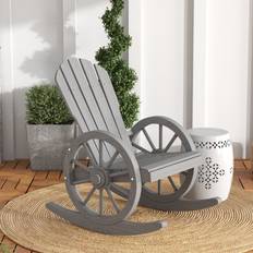 OutSunny Adirondack Rocking Chair Porch Poolside Garden Lounging Grey