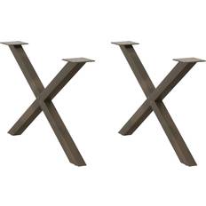 vidaXL Sofabordben X-Formet 2 Stk Naturstål 70x(42-43) cm Stål Bordben 70cm