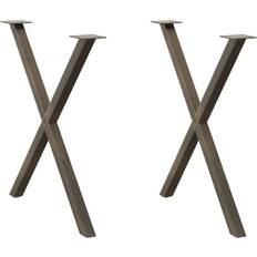 Stål Bordben vidaXL Spisebordsben X-formet 2 stk Naturstål 70x(72-73) cm Stål Bordben