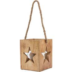 Candle Holders Hill Interiors Natural Wooden Large Star Tealight Candle Holder