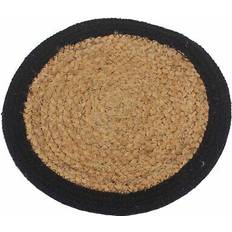 Black Place Mats Lifestyle Natural 30cm Border Place Mat Black