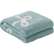 Textiles Ancoree Bow Knitted Throw 51 x 63 Inch Warm and Soft Blankets Blankets