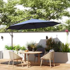 Garden & Outdoor Environment OutSunny Banana Parasol Cantilever Umbrella Garden with Base Weights 3 m
