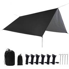 Garden & Outdoor Environment FitVille Sail Canopy Waterproof Rain 10 x 10 FT Heavy Duty Sand Sunshade With Pegs Rope Storage Bag