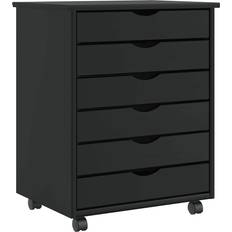 Pines Storage Cabinets vidaXL Rolling with Drawers Moss Black 53 x 39 x 65.5 cm Storage Cabinet
