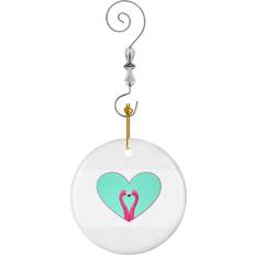Pink Christmas Tree Ornaments Famgem Ornaments Ceramic with Crystal Hook Christmas Tree Ornament