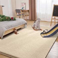 Oxford Homeware Nonslip Soft Shaggy Fluffy Rugs 160 x 230 cm Beige Cream