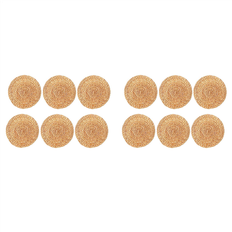 Textiles Spactz Round Woven Placemats 12 Pack Water Hyacinth Wicker Place Mat Natural
