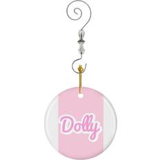 Pink Christmas Tree Ornaments Famgem Ornaments Ceramic Charm with Hook Christmas Tree Ornament