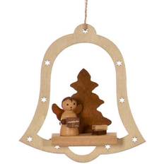 Wood Christmas Tree Ornaments Festive Natural Wooden Bell Decoration Christmas Tree Ornament